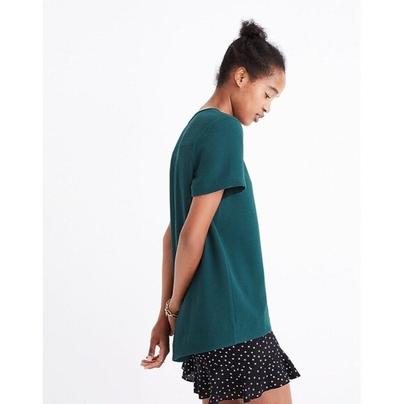 Madewell Tailored High - Low Tee in Emerald Green - Size Small - Picture 3 of 7